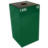 WITT GeoCube Square Recycling Receptacle w/ Round Opening - 28 gallon, Green
